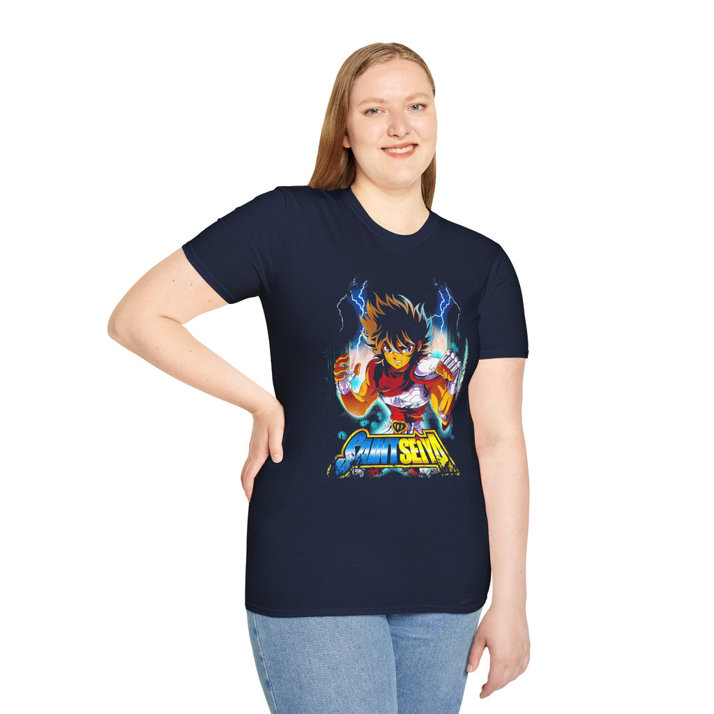 Electric Anime Fighter T-Shirt — Lightning Power Graphic Tee