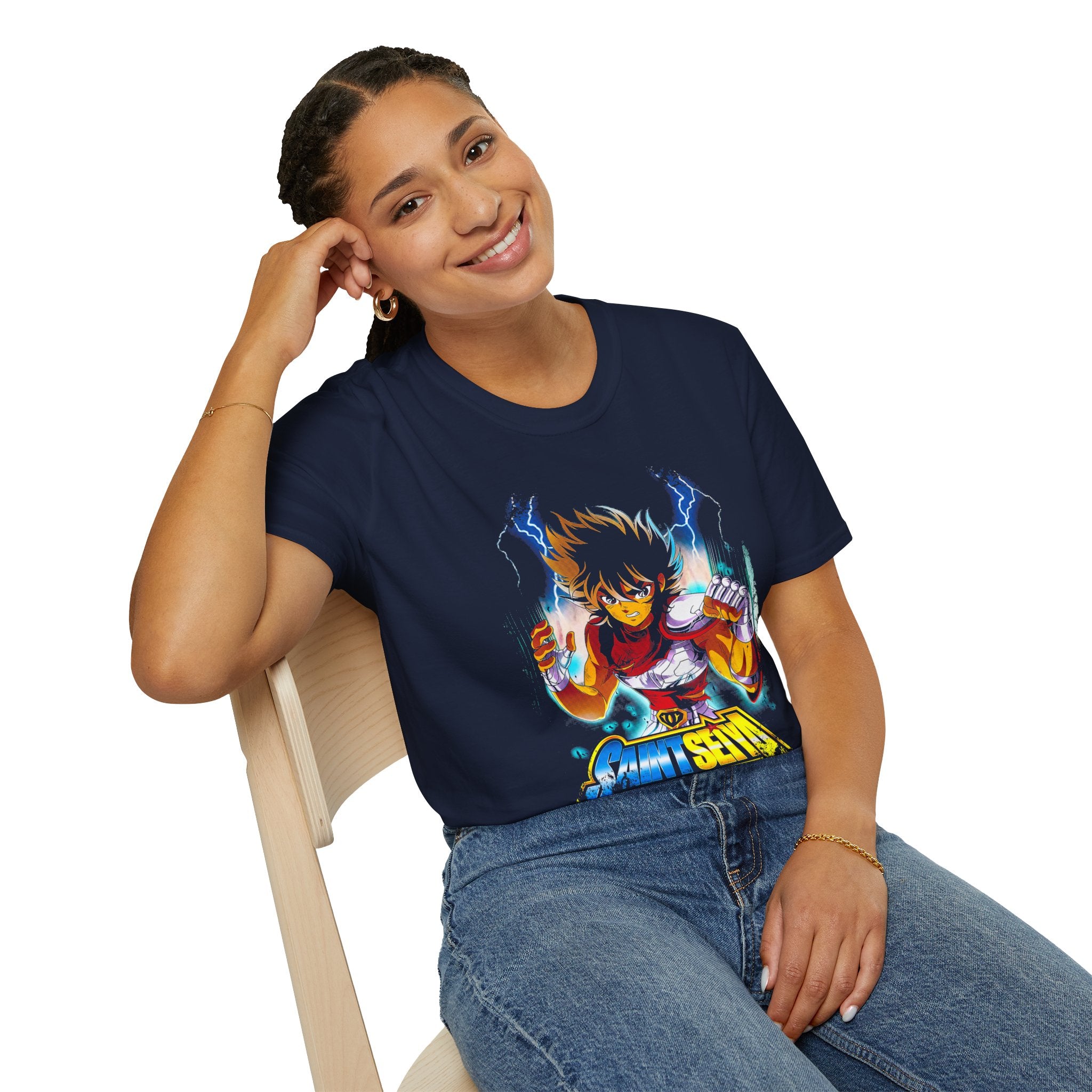 Electric Anime Fighter T-Shirt — Lightning Power Graphic Tee