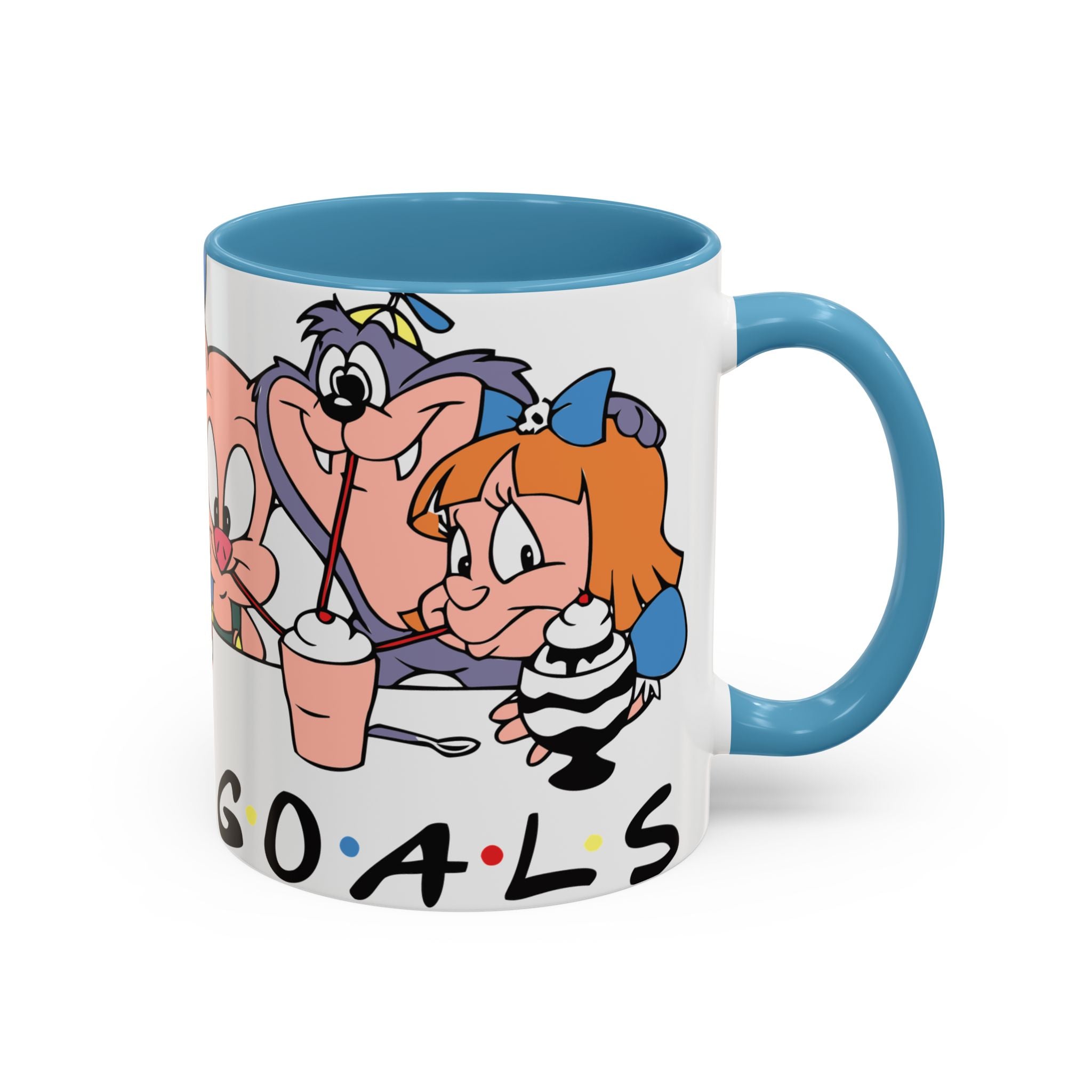 Friends Cartoon Coffee Mug — 'Squad Goals' Accent Ceramic Mug (11/15 oz)