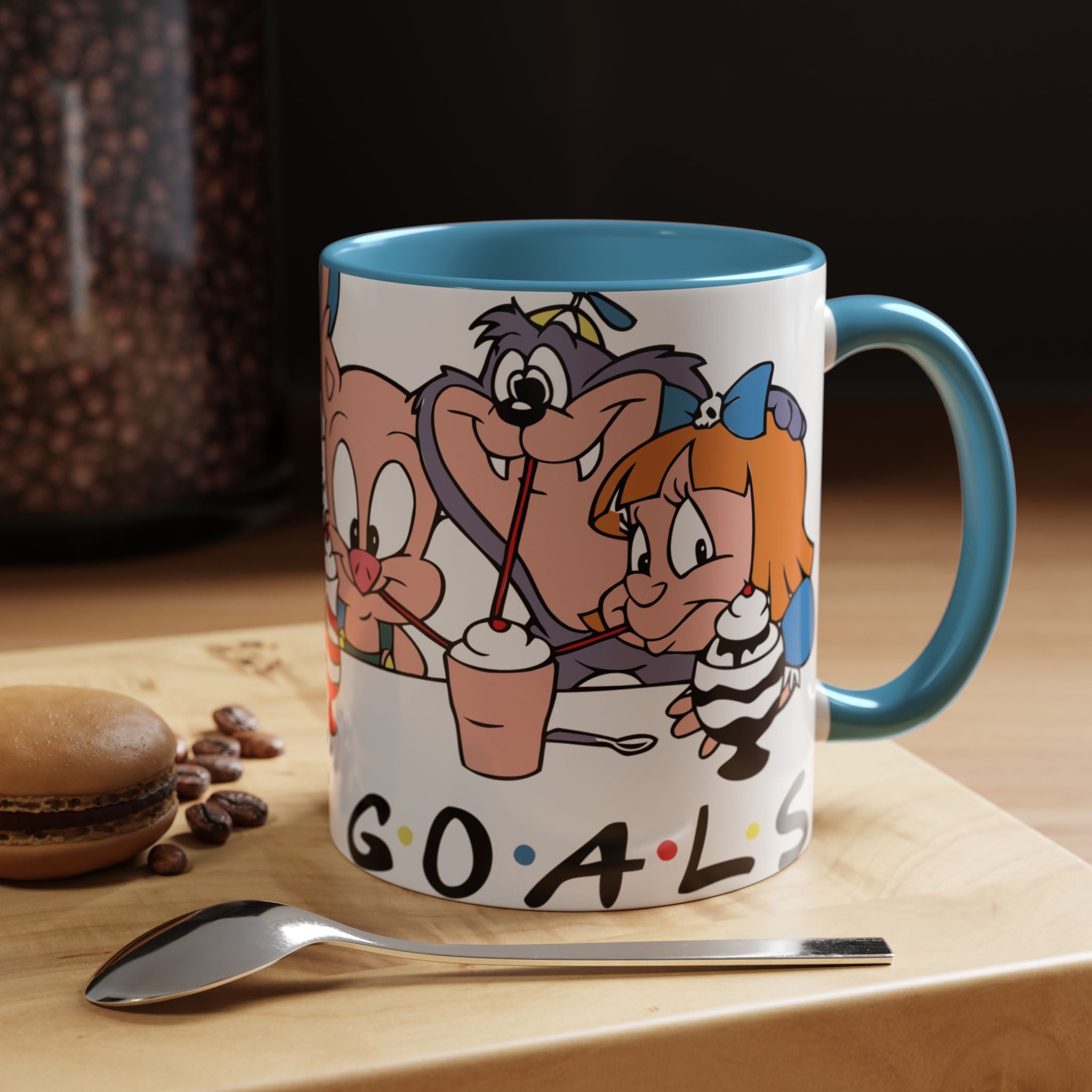 Friends Cartoon Coffee Mug — 'Squad Goals' Accent Ceramic Mug (11/15 oz)