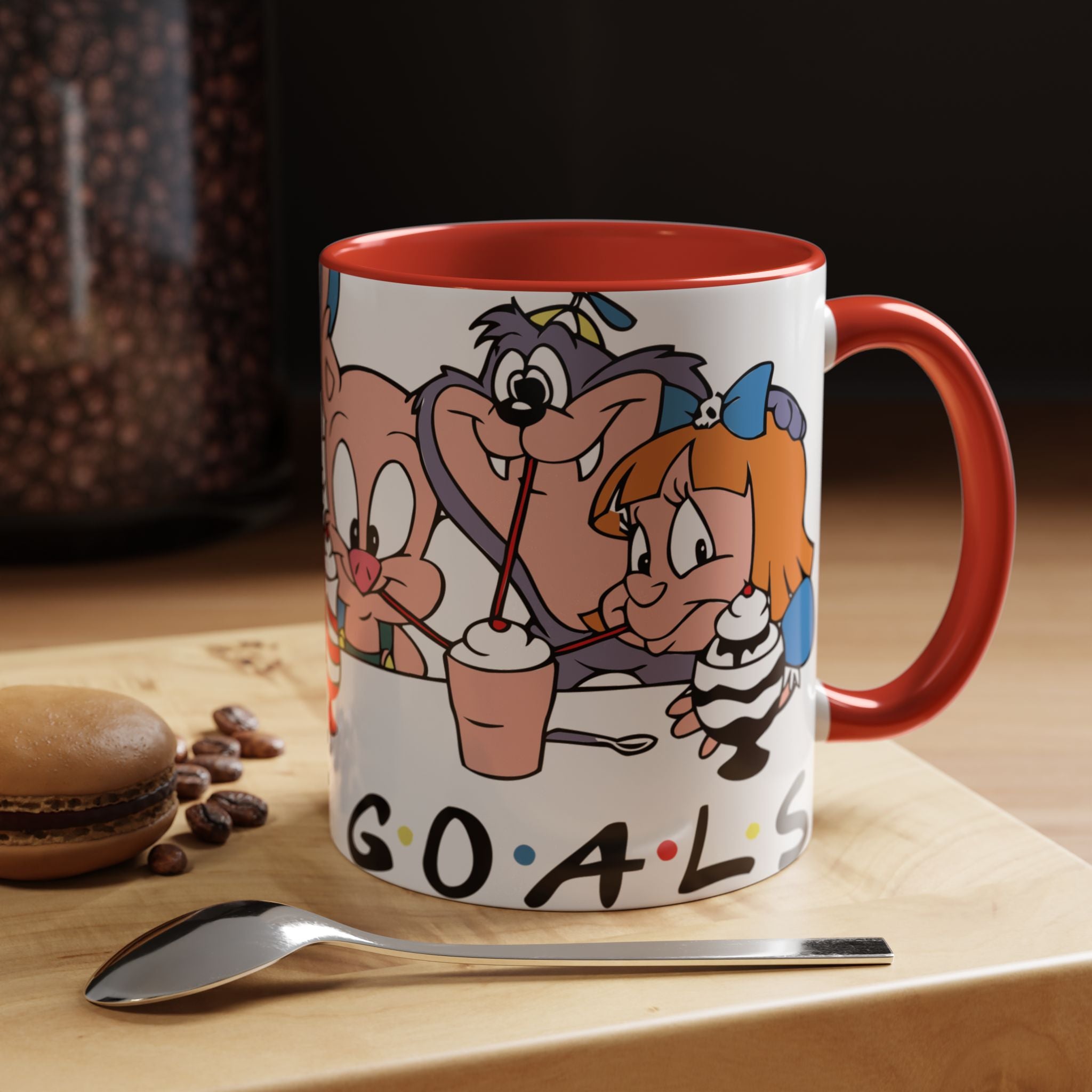 Friends Cartoon Coffee Mug — 'Squad Goals' Accent Ceramic Mug (11/15 oz)