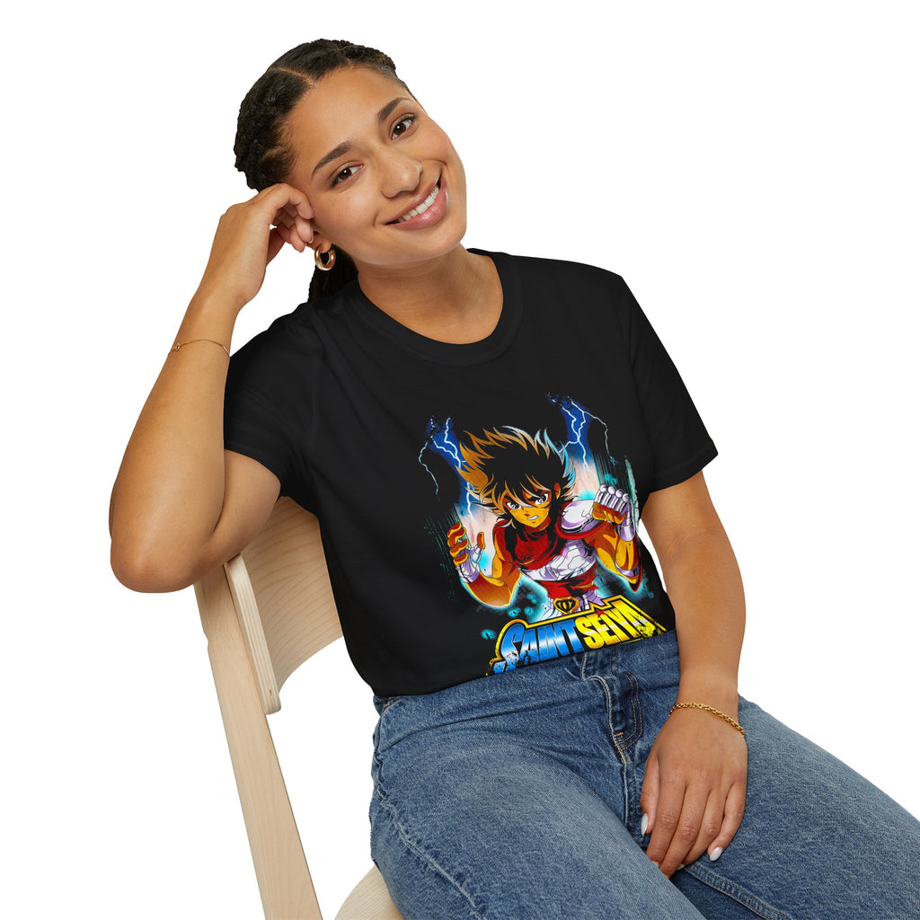 Electric Anime Fighter T-Shirt — Lightning Power Graphic Tee