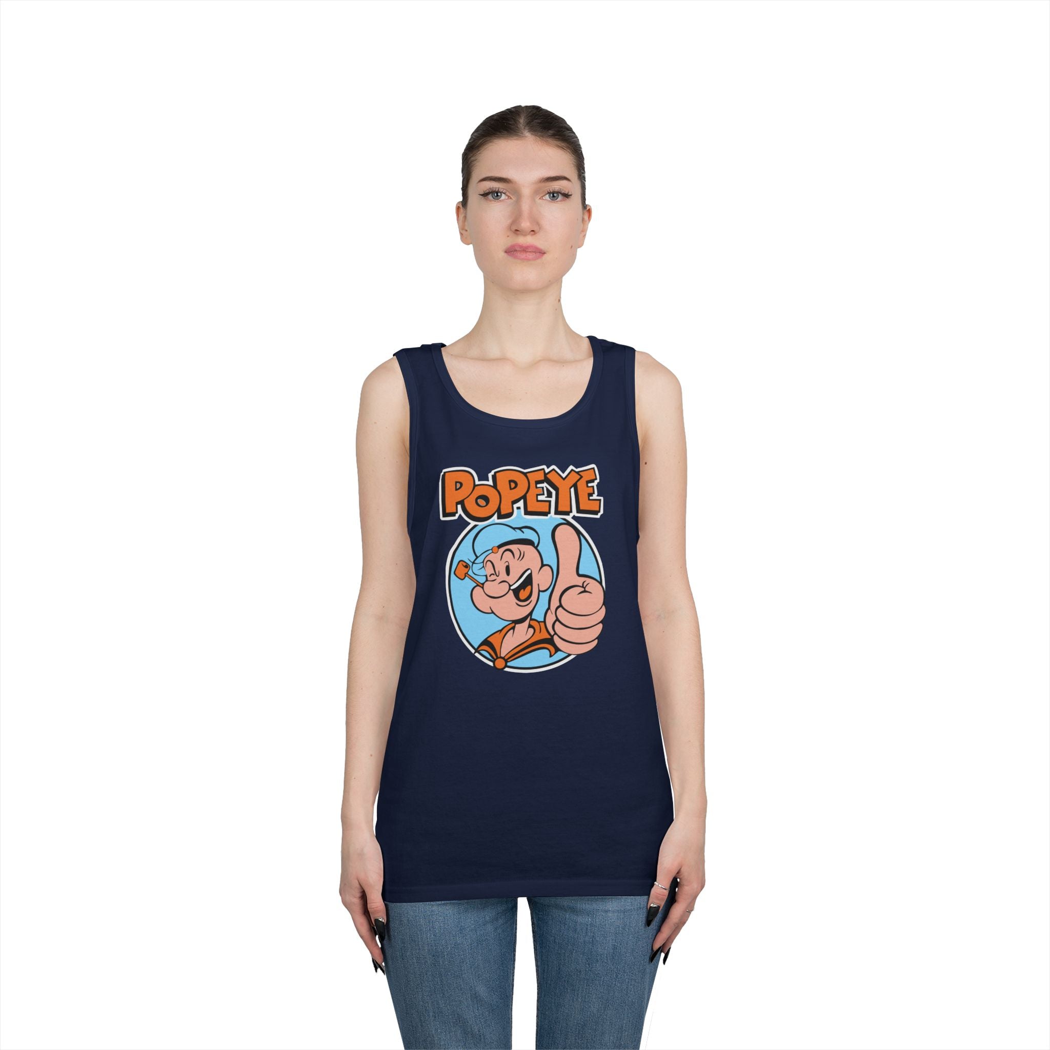 Popeye Thumbs Up Tank Top — Retro Cartoon Muscle Sailor Tee