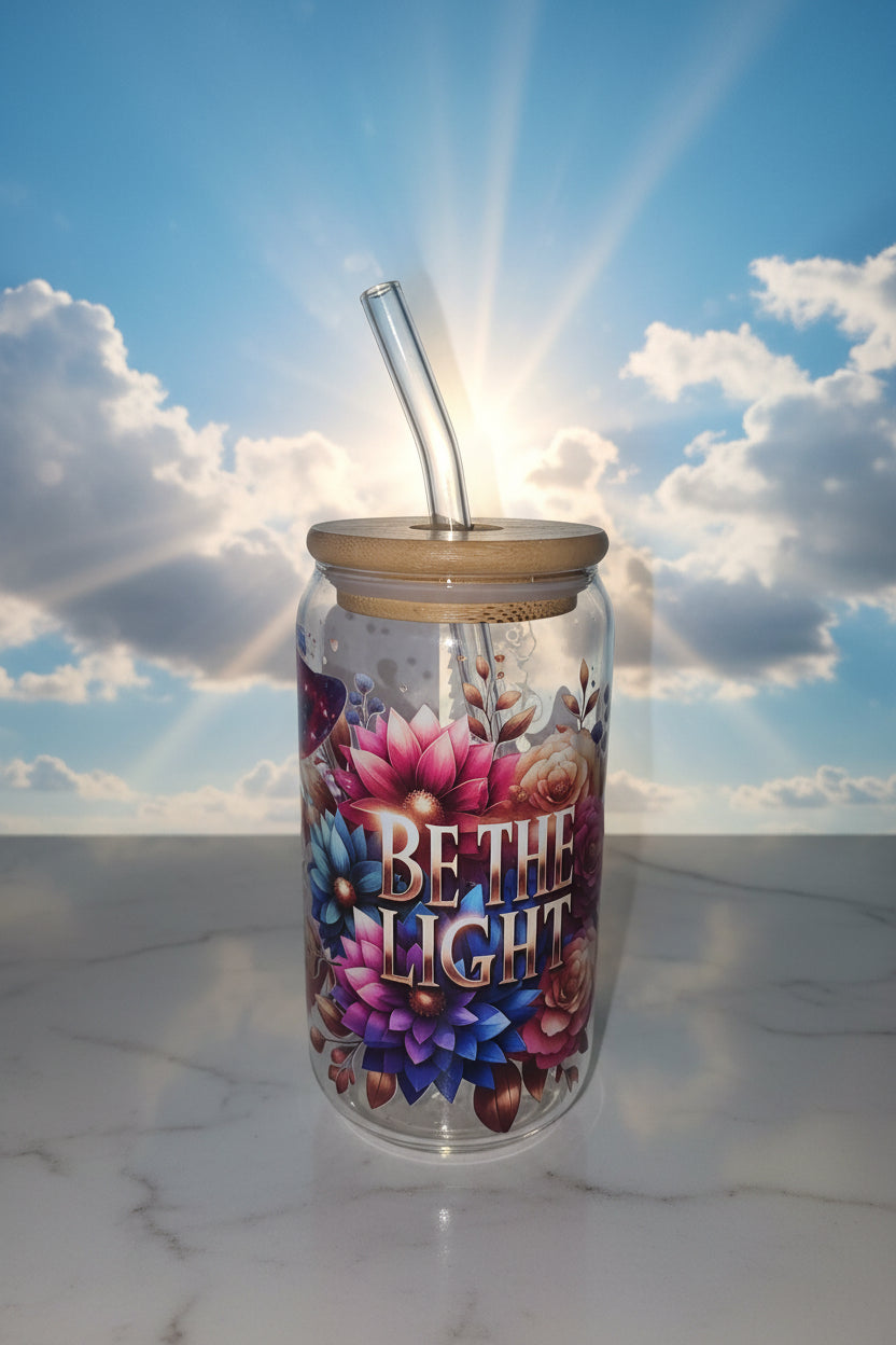 16oz Glass Tumbler With Inspirational Quote
