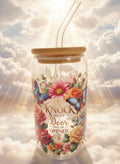 16oz Glass Tumbler Cup With Inspirational Quote